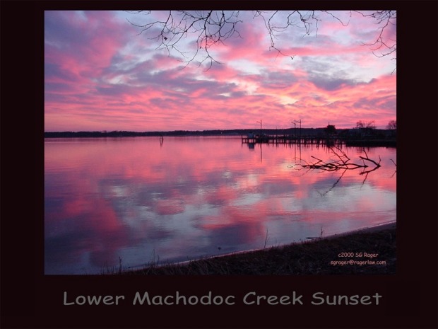 Sunset over Lower Machodoc Creek