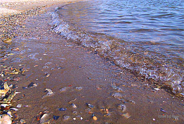 Small waves on the shore . . .