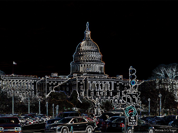 US Capitol, Washington DC: Highlighted Edges